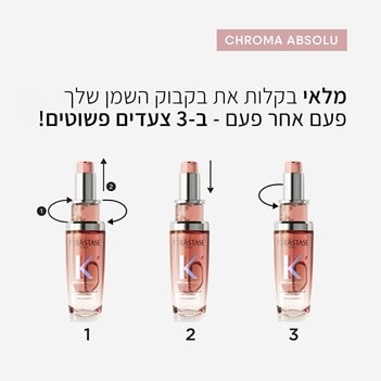 Chroma Absolu. מלאי בקלות את בקבוק השמן שלך פעם אחר פעם בשלושה צעדים פשוטים.