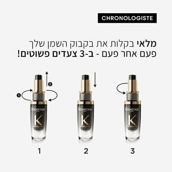 Chronologiste. מלאי בקלות את בקבוק השמן שלך פעם אחר פעם בשלושה צעדים פשוטים.